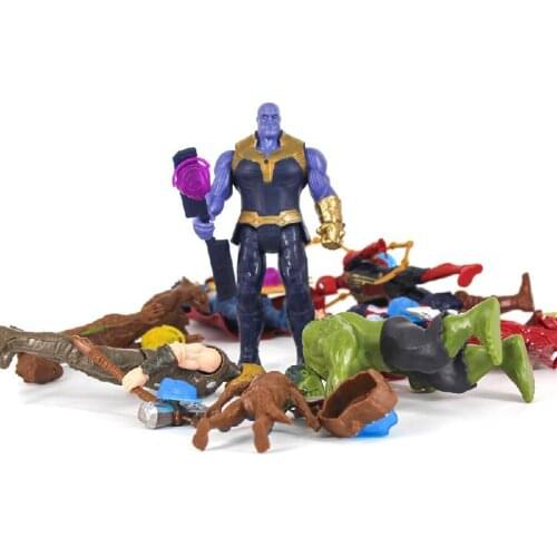 15cm Marvel Super Heroes Avengers Action Figure Toy Thor Hulk Thanos Black Panther Spider-man Collection Doll Gift For Kid Boy