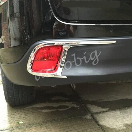 Chrome Rear Bumper Reflector Fog Light Cover Surrounds For Toyota Highlander Kluger 2014-2016
