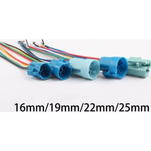 16mm 19mm 22mm 25mm cable socket for metal push button switch wiring 2-6 wires stable lamp light button