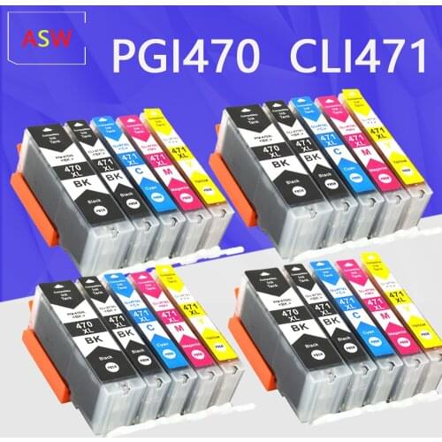 20PK PGI-470 CLI-471 Refilled Ink cartridge For Canon PGI470 CLI471 470 PIXMA MG6840 MG5740 TS5040 TS6040 Printer Cartridges