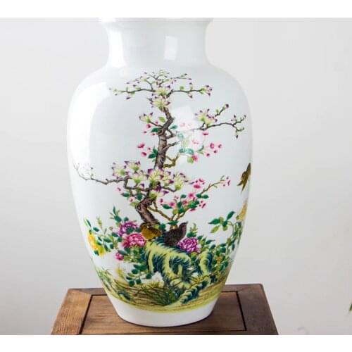 Chinese Style Fine Jingdezhen Ceramic Vase Home Decoration Living Room Porcelain Flower Vase Art Decor Vase