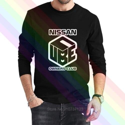 Nissan Cube Logo Classic Black T-Shirt 2021 Newest Summer Mens Long Sleeve Popular Tees Shirt Tops Novel Unisex