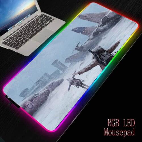 Mairuige Airplane Mousepad RGB LED Light Mouse Mat Large Desk Mat Computer Keyboard Game Play Mat Mause Carpet Gaming Mouse Pad