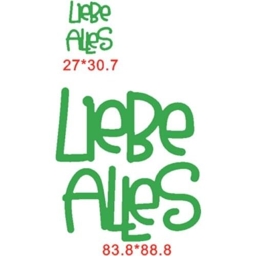 Liebe Alles German Word Die Cuts For Card Making German Word Liebe Alles dies scrapbooking metal cutting dies new 2019