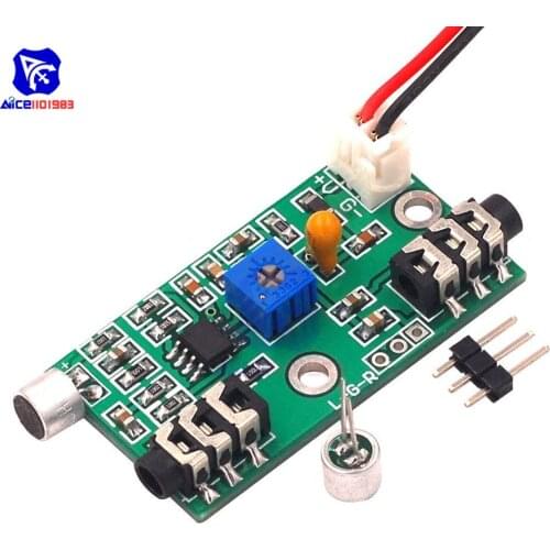 Microphone Pickup Microphone Amplifier Module Adjustable Audio Amplifier Circuit AC Signal Amplifier Board with Pin&Wire