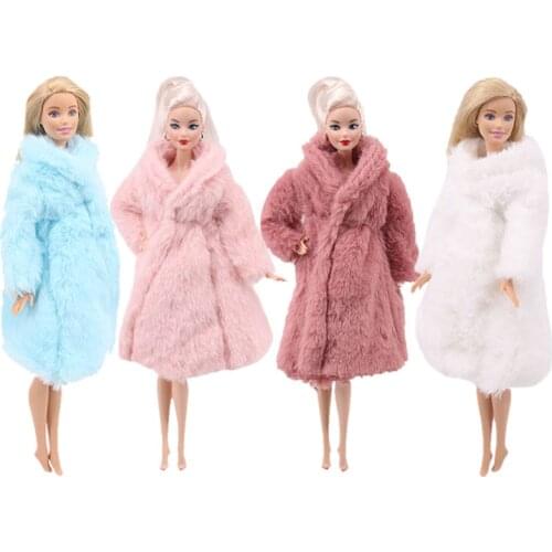 1 Set Barbies Long Sleeve Soft Coat Grows Outfit Flannel Coat Mini Pajamas Robe Doll Accessories Tops Casual Wear Girl`s Gifts