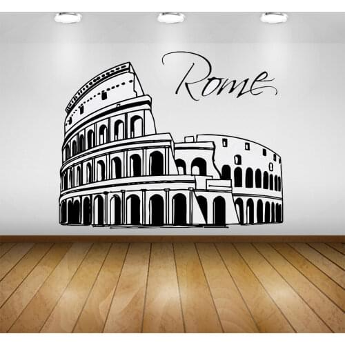 Rome City Wall Decal Removable Skyline Silhouette Italy Wall Sticker Home Decor Vinyl Wall Art Modern Design City Murals
