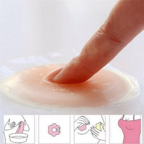 Invisible Reusable Self Adhesive Silicone Bra Pasties Chest Stickers Round/Heart Shape Pasties Nipple Cover