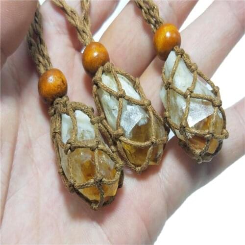 Natural Citrine Pendant Pure Natural Citrine Stone Pendant Yellow Quartz Crystal Pendant Necklace Gemstone Healing Natural