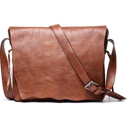 Genuine leather cow skin men casual messenger bag business laptop crossbody bags handmade