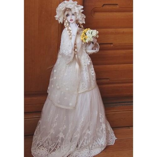 Accept custom NEW Retro Striation Fair Maiden Coffee Color Suit 1/3 1/4 Big girl SD MSD BJD Doll Clothes