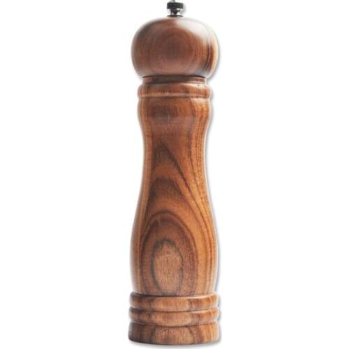 Hand Shaker Oak Grinder Cruet Pepper Mill Spice Milling Machine Wooden Kitchen Tools Easy Cleaning Manual 8 Inch