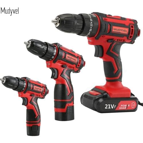 Cordless Screwdriver 12V 16.8V 21V Power Rotary Tools Match 2 Battery Chargeable Professional Mini Electric Drill