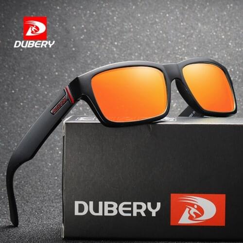 DUBERY Square Polarized Sunglasses Men Vintage Driving Sport 100% UV Protection Fashion Sun Glasses Color Mirror for Men/Women