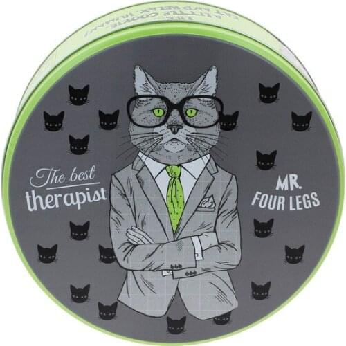 Modern Wuw The Therapist Cat Metal Cookie Chocolate Box