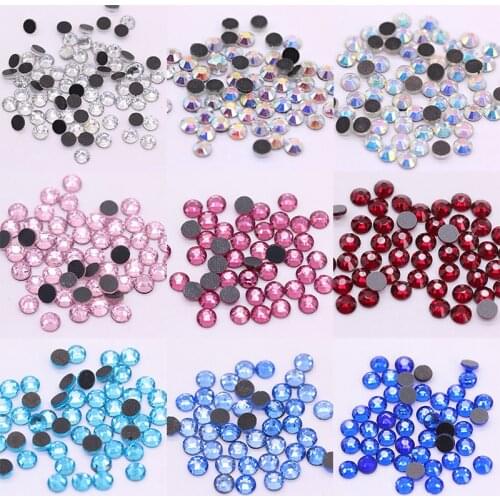 All size1440p DMC colors Iron on hotfix crystal rhinestones Hot fix glue flat back strass stone for clothes dancing dress decora