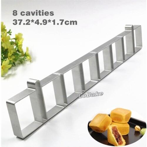 Thin 1.7cm 8 cavities high quality pineapple cake pie cookie biscuit cutter aluminum alloy metal fondant mold cake baking tools