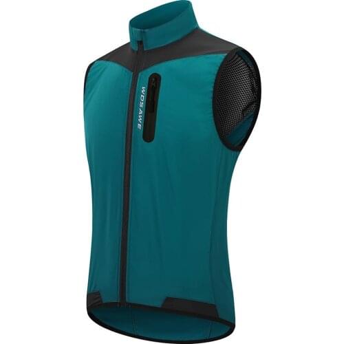 WOSAWE Ultralight Cycling Vest Windproof Running Vest Mountain Road MTB Bike Bicycle Reflective Sleeveless Cycling Windbreaker