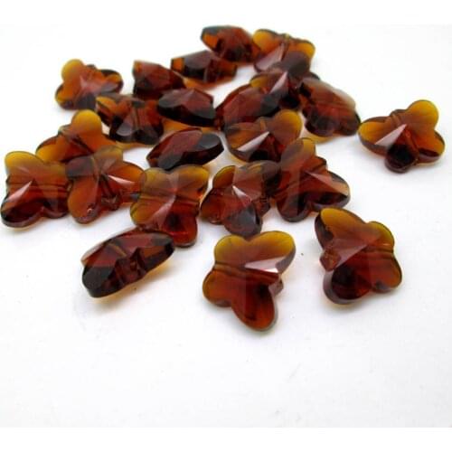 Garland Chakra Spectra 100 Brown Butterfly Chandelier Crystal Lamp Parts Octagon Beads Connectors 14mm M02099-1