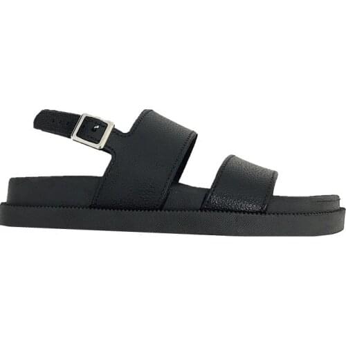 2019 New Fshion Summer Women Shoes Rome Style Women Casual Sandals Solid Black Buckle Ladies Sandals Vintage Flats