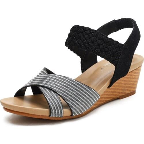 Kalsooni 2021 NEW Women Wedges Rome Sandals Comfortable Bohemian Vintage Beach Shoes