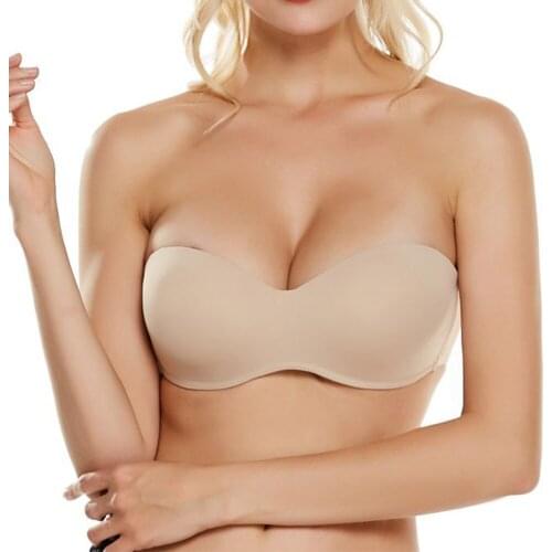 New Arrival Women Bra Sexy Lingerie Strapless Bras With Straps Push Up Unlined Plunge Underwire 40B 42B 44B 46B 40C 42C 44C 46C