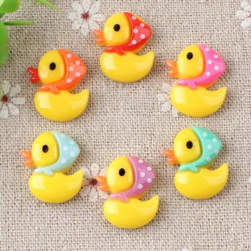 10pcs 16*20mm Resin Ugly ducklings charms flatback duck cabochon childrens hair quicksand DIY mobile phone shell accessories