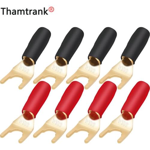 10pcs/lot Y/U Spade Banana Plug Wire Connector Gold Plated Solderless Speaker Banana Spade Plug