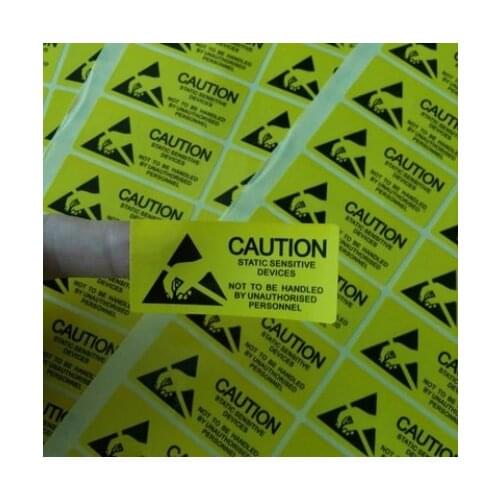 1000pcs Anti - static label sticker 2.5x5.5cm CAUTION Sticker Adhesive Label for ESD Anti-Static Sensitive Device