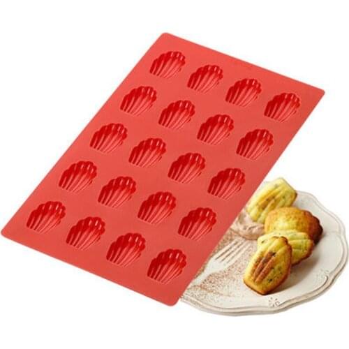 20 Cavity Silicone Madeleine Cookie Mold Shell Biscuits Cake Bakeware Moulds Chocolate Mold Baking accessories Baking Tools