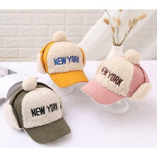 2020 Winter Cap NEW YORK Embroideried Outdoor Sports Cap For Boy Girl Faux Fur Baseball Cap Hip-Hop Hat Visor gorras de béisbol