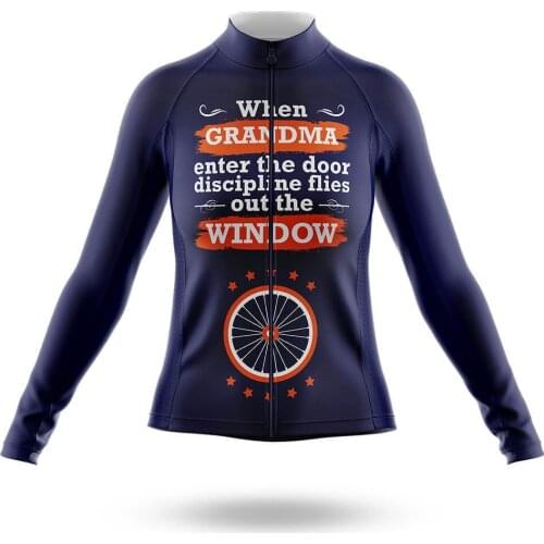 2021 Grandma Enter Women Cycling Jersey Long Sleeve Clothing Race Road Bike Shirts Bicycle Tops MTB Uniform Maillot