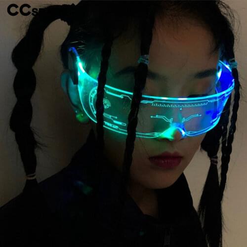 49345 Party LED Luminous Sunglasses Goggle Men Women Fashion Shades UV400 Vintage Glasses