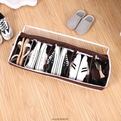 Tidy Under Bed Shoe Storage Organizer Fits 5 Pairs Sturdy Underbed Shoes Closet Container Box with Clear Cover Underbed Dropship