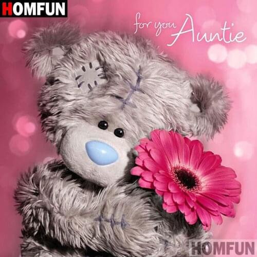 HOMFUN 5D DIY Diamond Painting Full Square/Round Drill "Cartoon bear" 3D Embroidery Cross Stitch gift Home Decor A00468