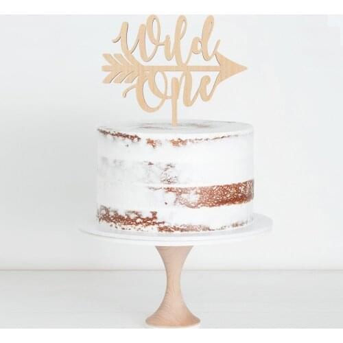 Wild One Happy Birthday Cake Topper, Birthday Party Cake Topper, 1st Birthday color Wood Cake Topper Decor Supplies