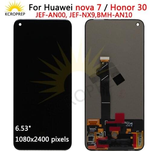 Original For Huawei Nova 7 5G LCD For honor 30 Display Touch Screen Digitizer Assembly For Huawei Nova7 JEF-AN00, JEF-NX9 LCD