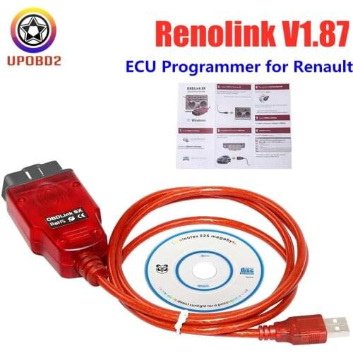 Renolink V1.87 V1.52 ECU Programmer For Renault ECU Resetting Key Coding UCH Match Dashboard Coding Newest OBD2 Airbag Reset