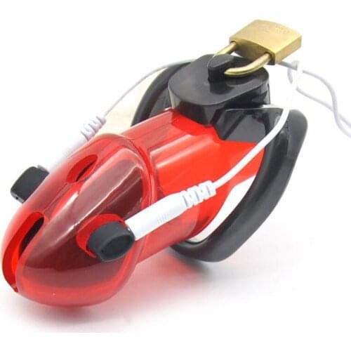 Electro Shock Plastic Chastity Cage Penis Lock CB6000 Cock Ring Male Chastity Device Bird Bondage Sleeve Erotic Sex Toys For Men