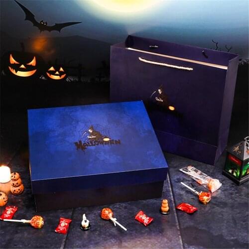 Halloween Gift Box and Bag Candy Cookie Doll Storage for Children All Saints' Day Pumpkin Packing Giving Halloween Decoration