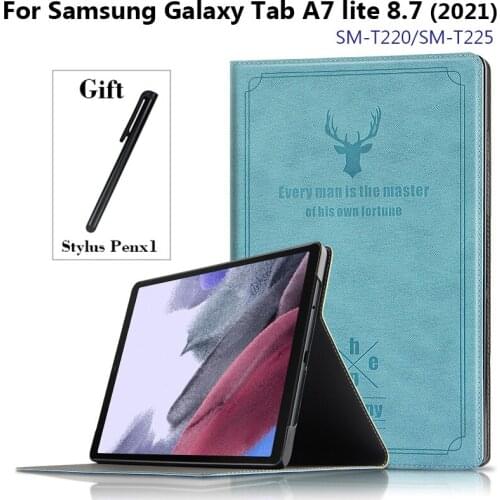 For Samsung Galaxy Tab A7 Lite 8.7 inch 2021 SM-T220 SM-T225 T220 T225 Tablet Flip Stand Leather Cover Protective Case Shell