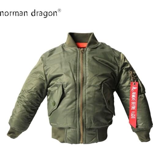 2-12 yesars Children Clothes 2018 Winter Jackets For Boys Coat Kids Warm Ma-1 Bomber Flight Outerwear Coat Baby Jacket Clothing