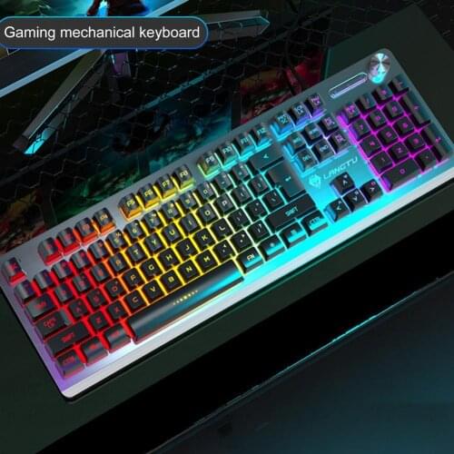 K002 Wired Keyboard USB 104Keys Mechanical Keyboard RGB Lights Backlight Gaming Keyboard Mice for PC Wired Gamer Keyboard