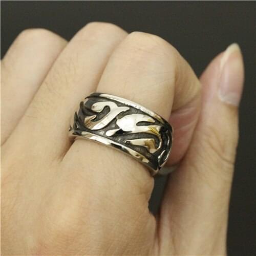 Fashion Band Party Ring Titanium Steel Ring 316L Stainless Steel Skull Party Ring Rock Biker Ring