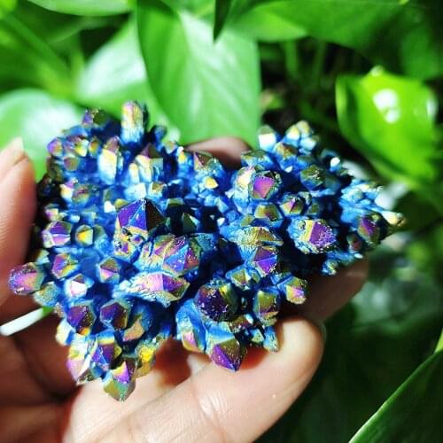Natural crystal electroplated colored crystal clusters Specimen of open crystal clusters home decorated stones crystals