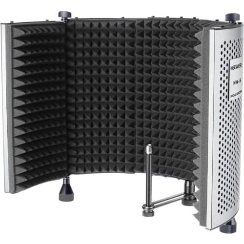 Neewer NW-5 Foldable Adjustable Portable Sound Absorbing Vocal Recording Panel, Aluminum Acoustic Isolation Microphone Shield