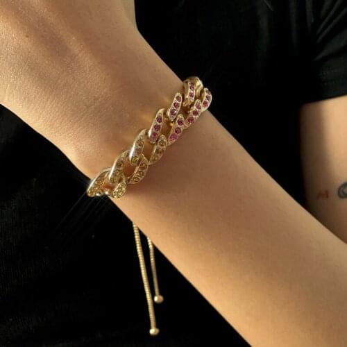 Orgin Summer Unique Design Geometrical Hollow Out Charm Bracelet for Women Luxury Bling Bling Rhinestone Bracelet Jewelry