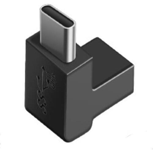 Type-C 3.1 Adapter Type-C Male to Type-C Female Converter 90-Degree Elbow Connector Audio and Video 10Gbps