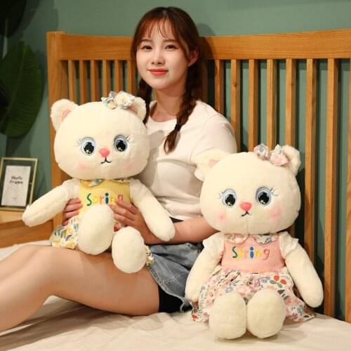 35-65cm Kawaii Cat Plush Toys Stuffed Cute Cat Doll Lovely Animal Pillow Soft Cartoon Toys for Children Girls Christmas Gift