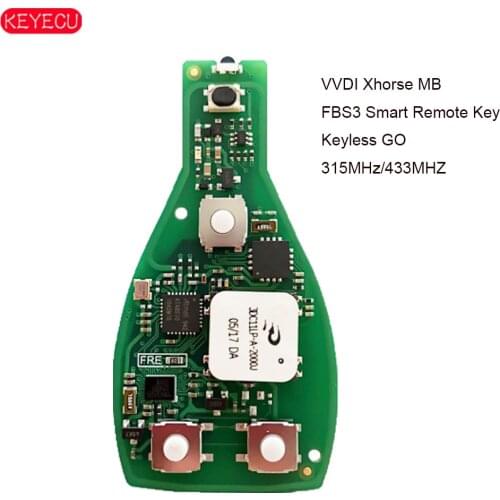 KEYECU Xhorse MB FBS3 BGA Keyless-Go Smart Key Remote Board 3B/4B 315MHz/433MHZ for Mercedes-Benz W204 W207 W212 W164 W166 W221